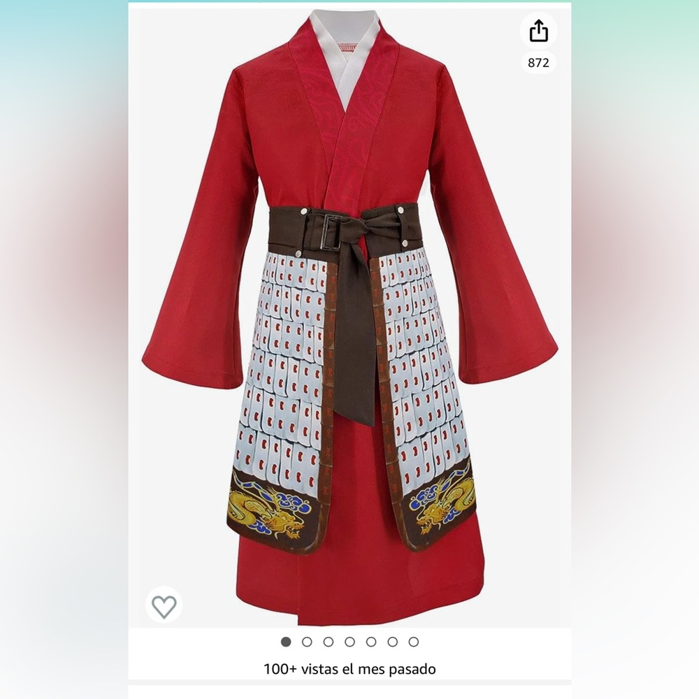 Mulan, samurai costume. Great condition
